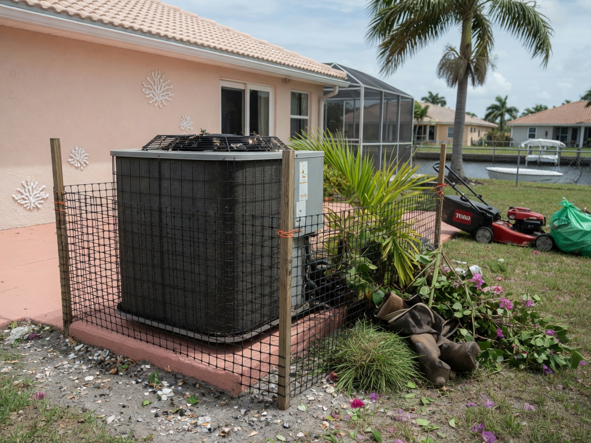 Protecting Outdoor Condenser Units From Landscaping Debris In Cape Coral